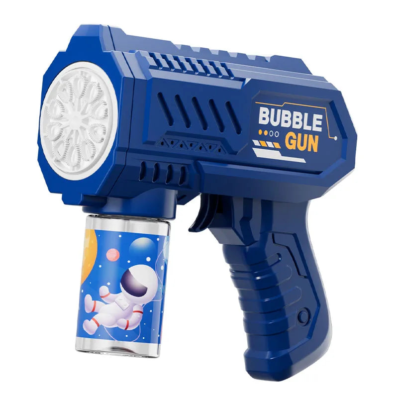 One Pack Of Childrens Launcher Handheld Portable Electric Automatic Bubble Gun LED Light For Boys And Girls