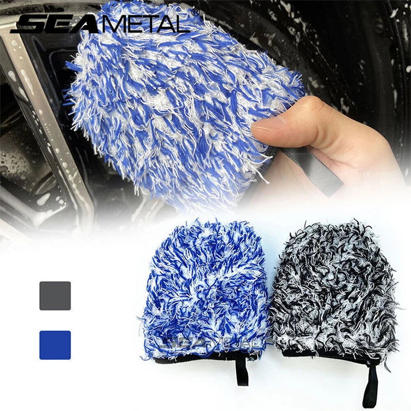 Microfiber Car Washing Gloves Ultra-Soft Mitt for Auto Detailing & Rim Cleaning