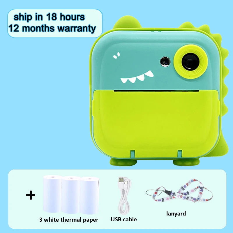 Kids Instant Print Camera Fun Thermal Photo & Video Toy Camera Perfect Gift for Boys Girls & Family Moments