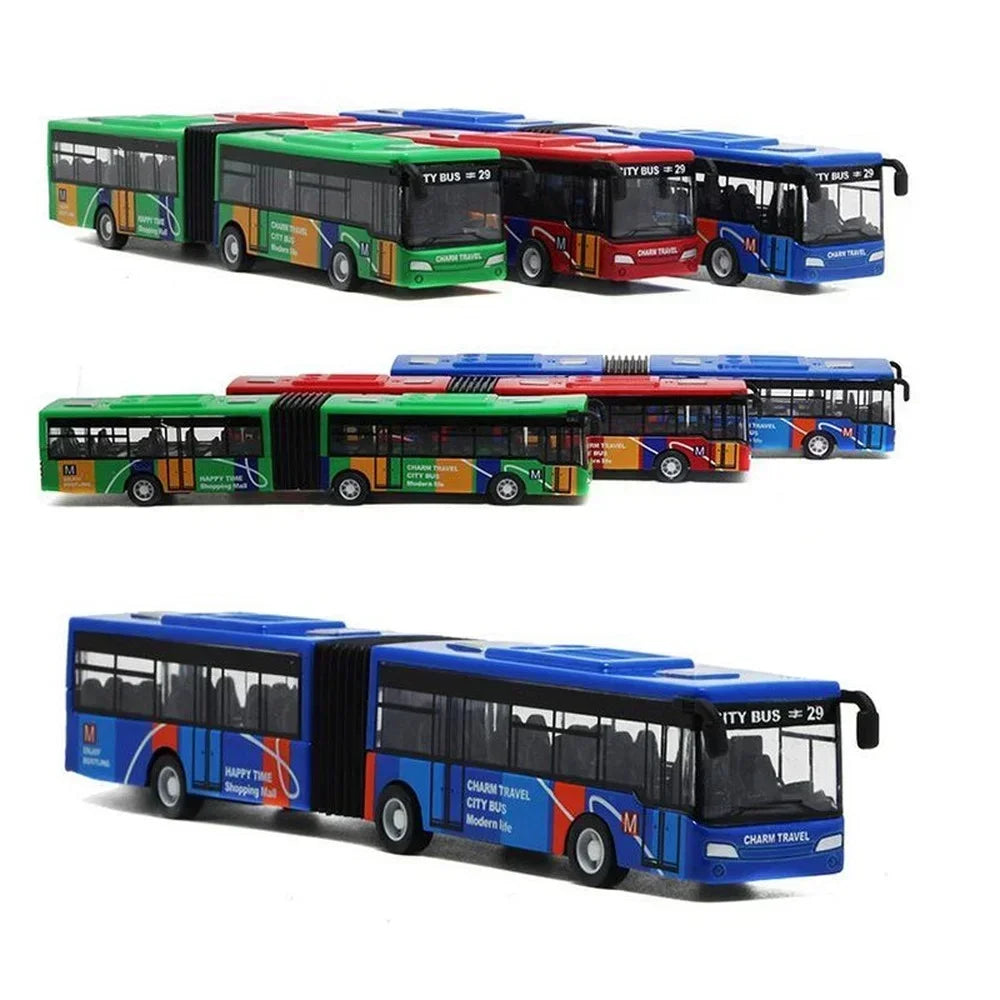 1:64 Alloy City Bus Alloy City Bus Model 🚍 | Pull-Back Diecast Double-Decker Toy for Kids & Collectors Vehicles City Express Bus Double Buses Diecast Vehicles Toys Funny Pull Back Car Children Kids Gifts
