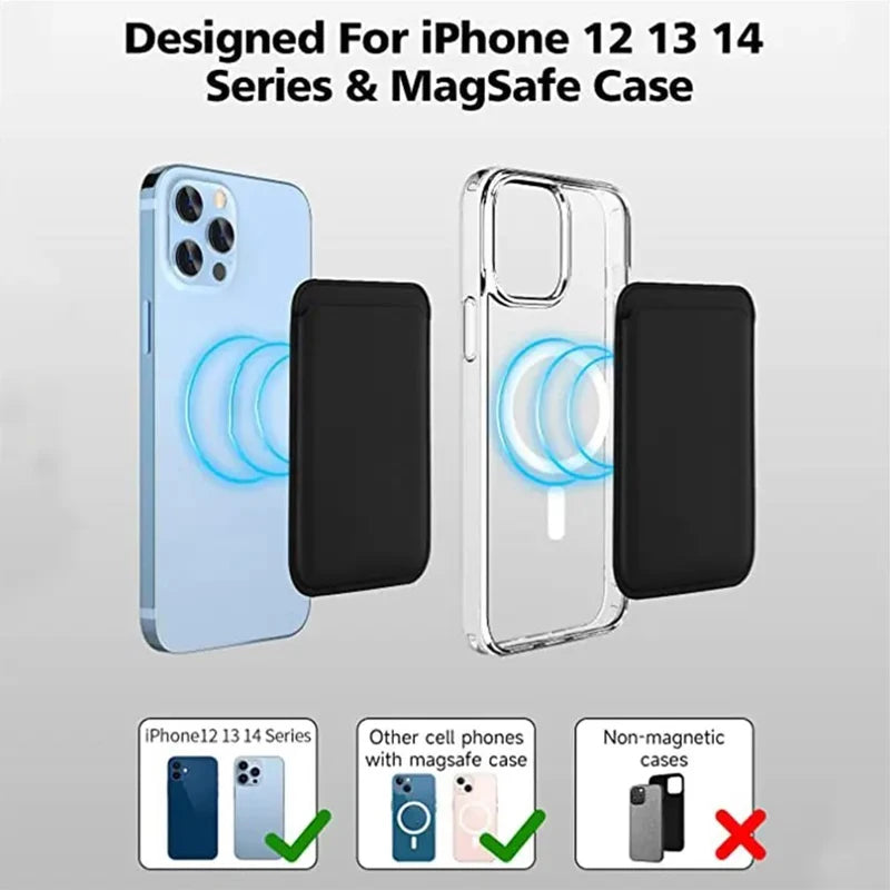 Leather Wallet Case For iPhone 15 Pro Max Magsafe Wallet Leather Compatible For iPhone 14 13 12 Card Holder with MagSafe Magnet - Zecs shopping