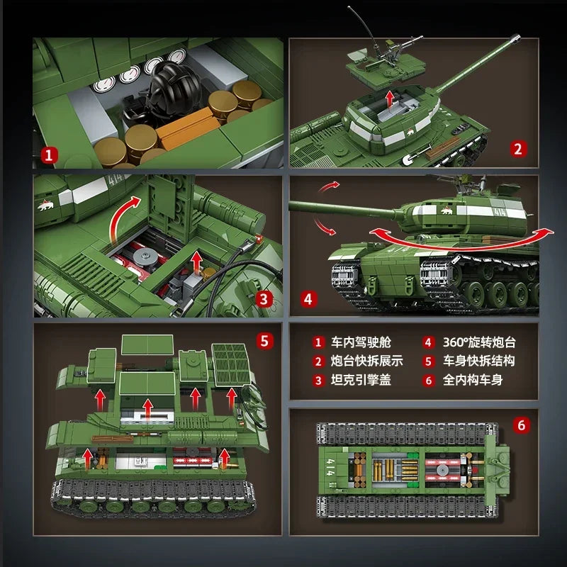 Ww Military Classic Model Tiger Leopard Kv- Kv- Is- Heavy Tank Collection Model Building Blocks Bricks