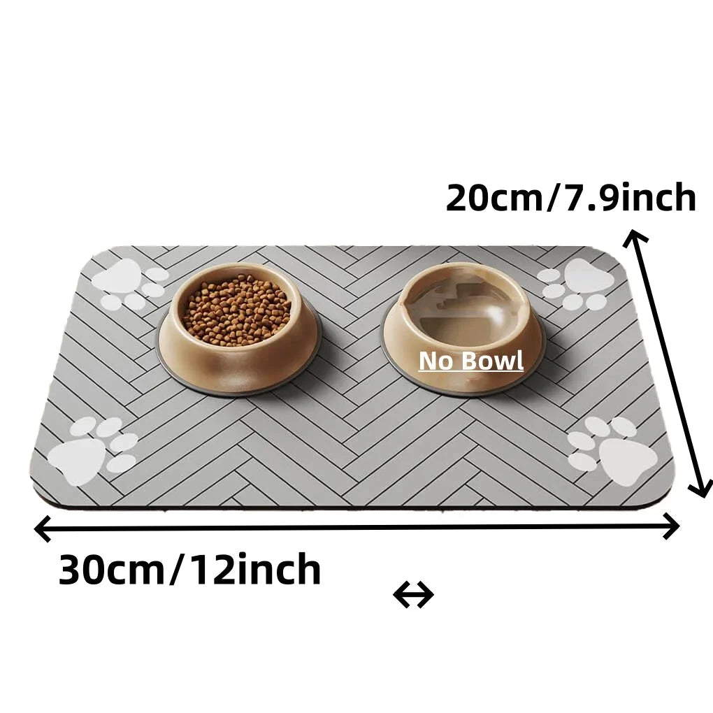 S（little kitten ）、M、L bsorbent Pet Feeding Mat, Waterproof Placemat for Dog & Cat Food & Water Bowls, Quick-Dry Rubber Backing - Zecs shopping