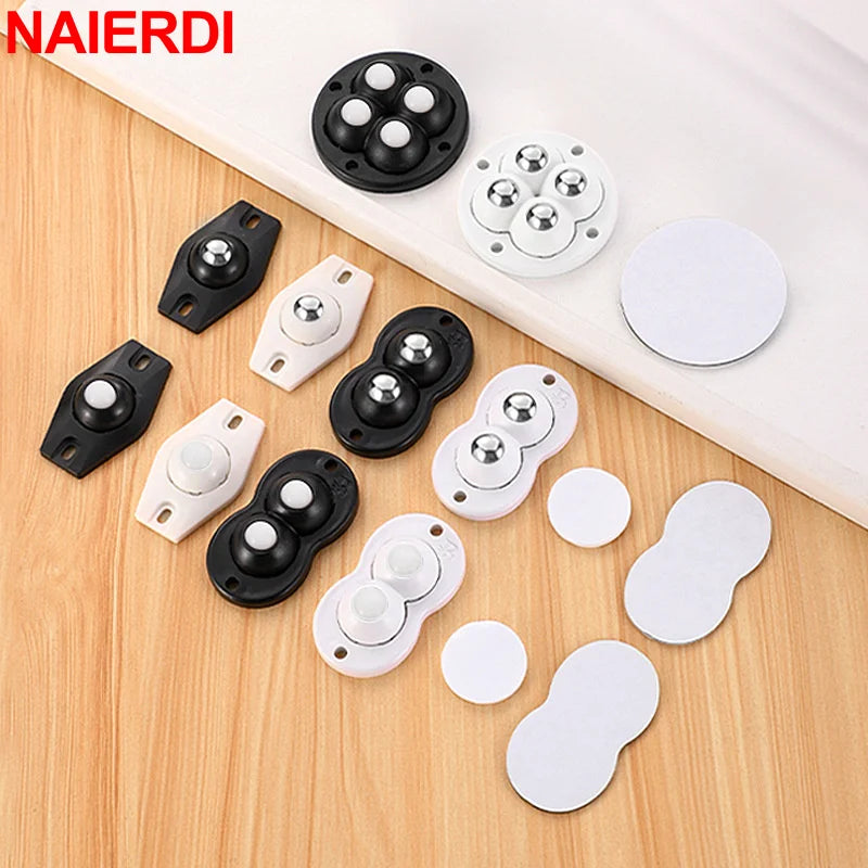 NAIERDI Pack Mini Wheels for Small AppliancesRotation Self Adhesive Caster WheelsUniversal Wheel Trash CanStorage Box
