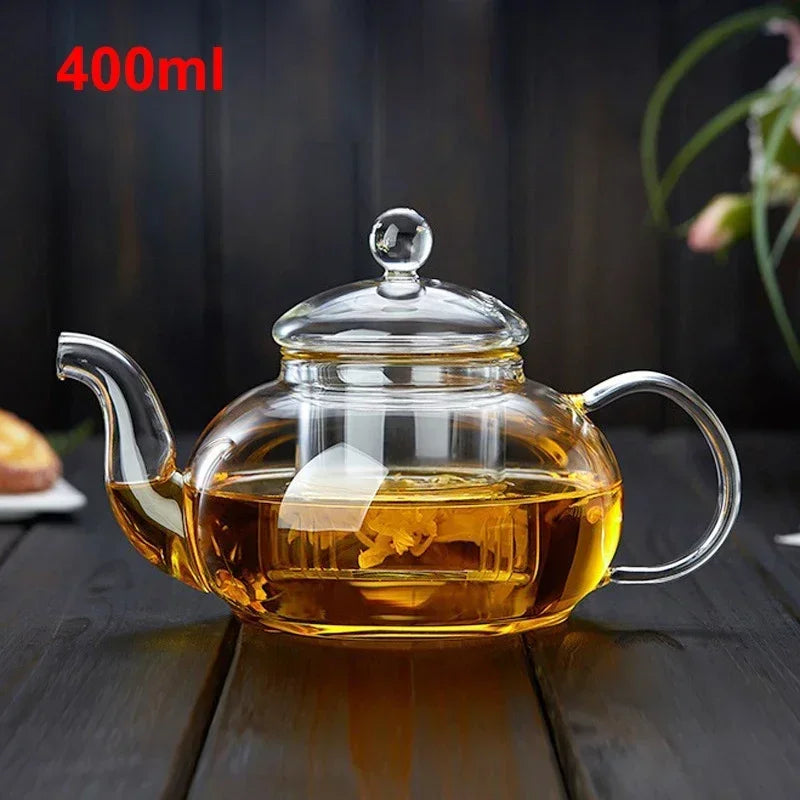Glass Teapot with Tea Strainer Heat Resistant Glass Kettle Large Capacity Water Container Chinese Traditional Kung Fu Teaware