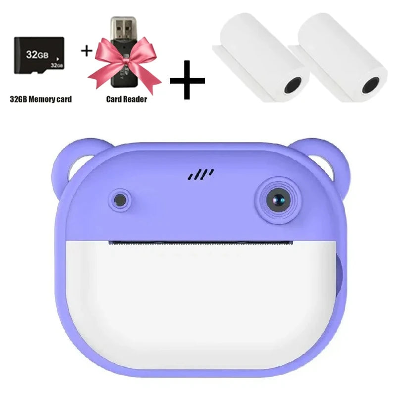 Kids Digital Instant Camera Thermal Photo & Video Toy with GB Memory