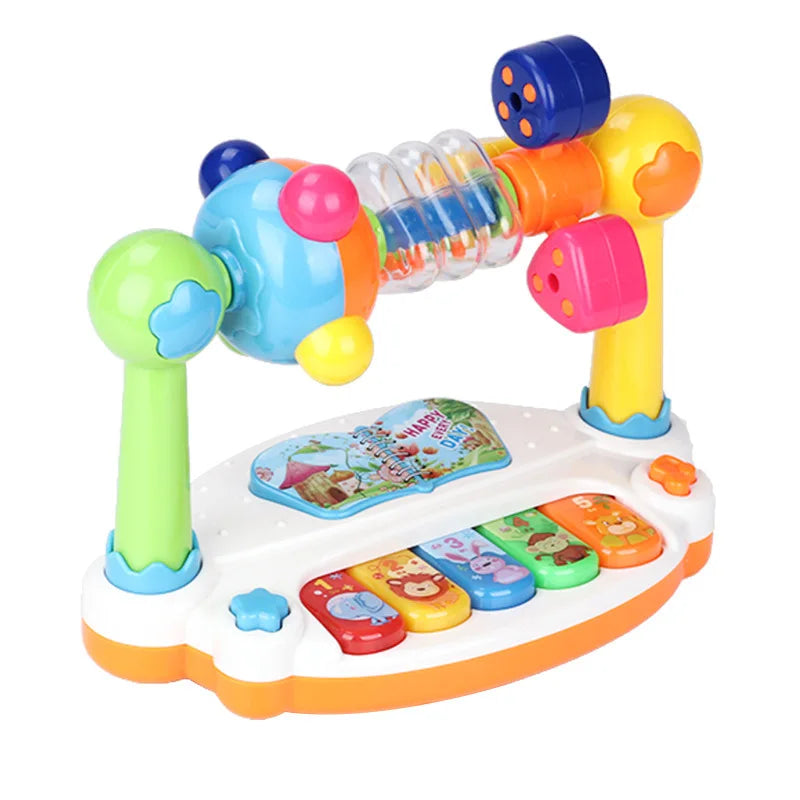 Baby Piano Toys Kids Rotating Music Piano Keyboard With Light Sound Musical Toys For Toddlers Early Educational Music Toy