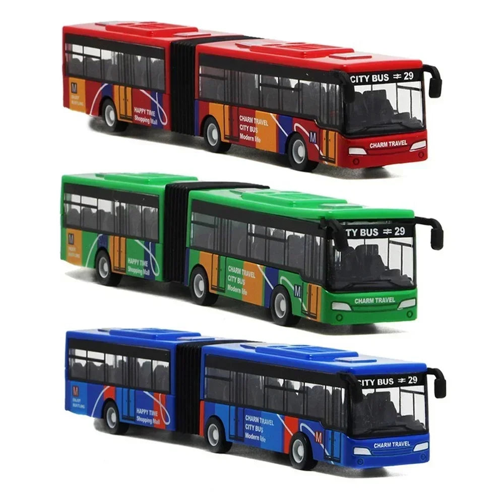 1:64 Alloy City Bus Alloy City Bus Model 🚍 | Pull-Back Diecast Double-Decker Toy for Kids & Collectors Vehicles City Express Bus Double Buses Diecast Vehicles Toys Funny Pull Back Car Children Kids Gifts