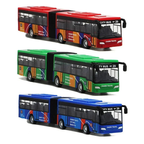 1:64 Alloy City Bus Alloy City Bus Model 🚍 | Pull-Back Diecast Double-Decker Toy for Kids & Collectors Vehicles City Express Bus Double Buses Diecast Vehicles Toys Funny Pull Back Car Children Kids Gifts
