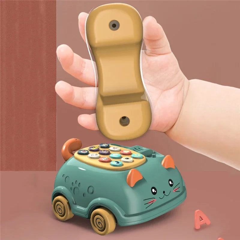 Baby -In- Musical Phone Toys Toddler Interactive Learning Toy With Lights Cat Telephone Story Early Education Montessori Gift Fun Gift for Kids & Family