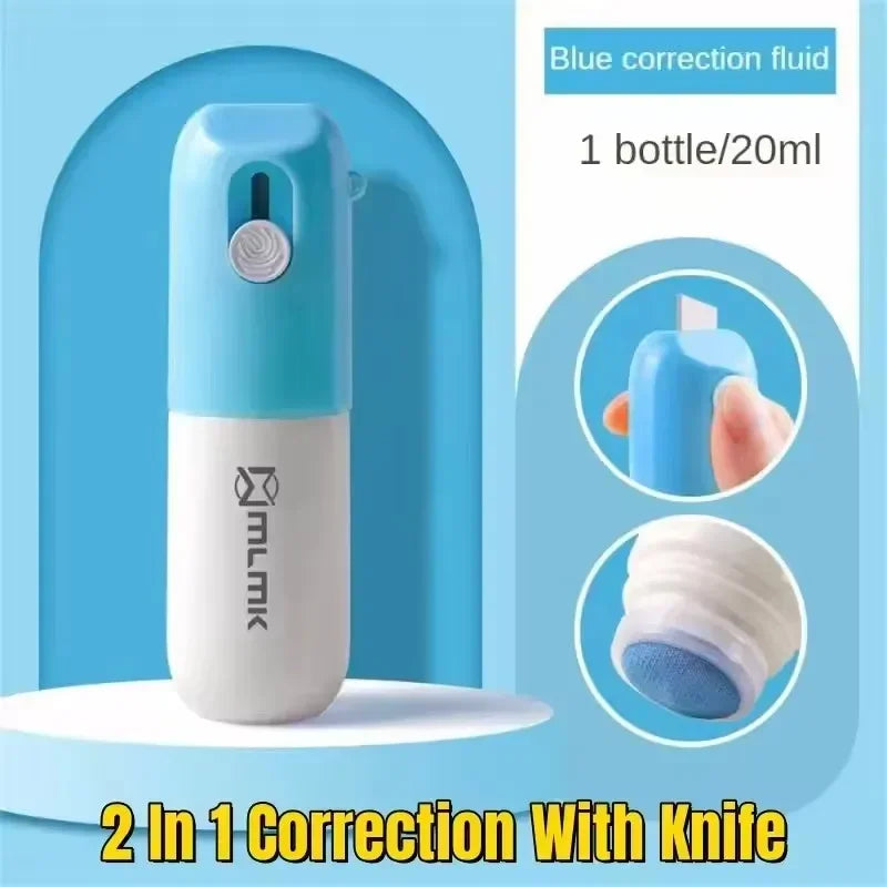 ML Thermal Paper Correction Fluid with Unboxing Knife Portable Durable Thermal Paper Data Identity Protection Fluid Eraser
