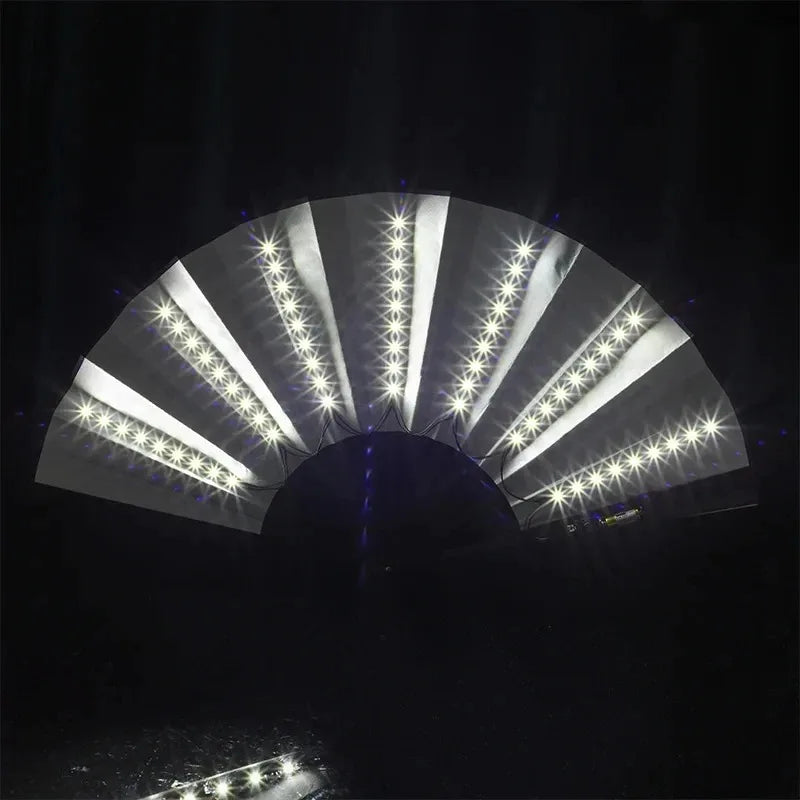 Glow Folding Led Fan Dancing Light Fan Night Show Halloween Christmas Rave Festival Accessories Glow In The Dark Party Supplies - Zecs shopping