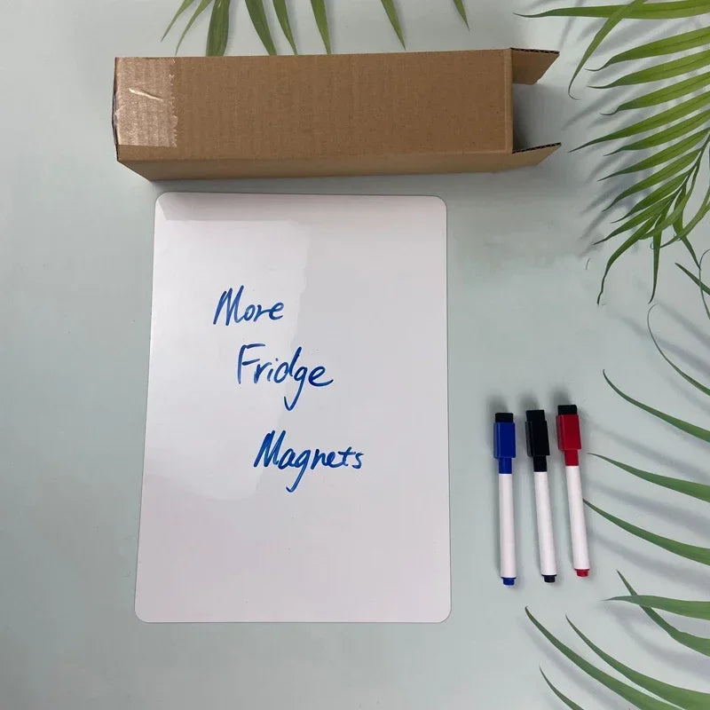 A3+A4 Magnetic Dry Erase Board Fridge Markers WhiteBoard Sheet Kitchen Erasable Flexible Refrigerator Magnet Memo Grocery List - Zecs shopping