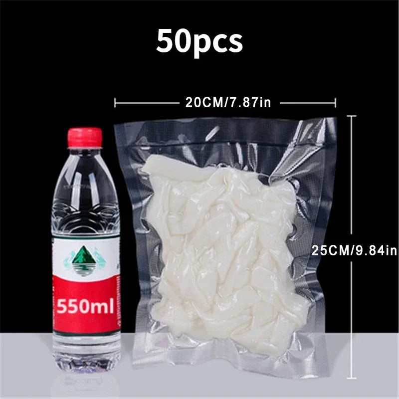 pcs Vacuum Sealer Bags Disposable Airtight Compression Bag Transparent Food Packaging Bag For MeatFruit And Vegetable