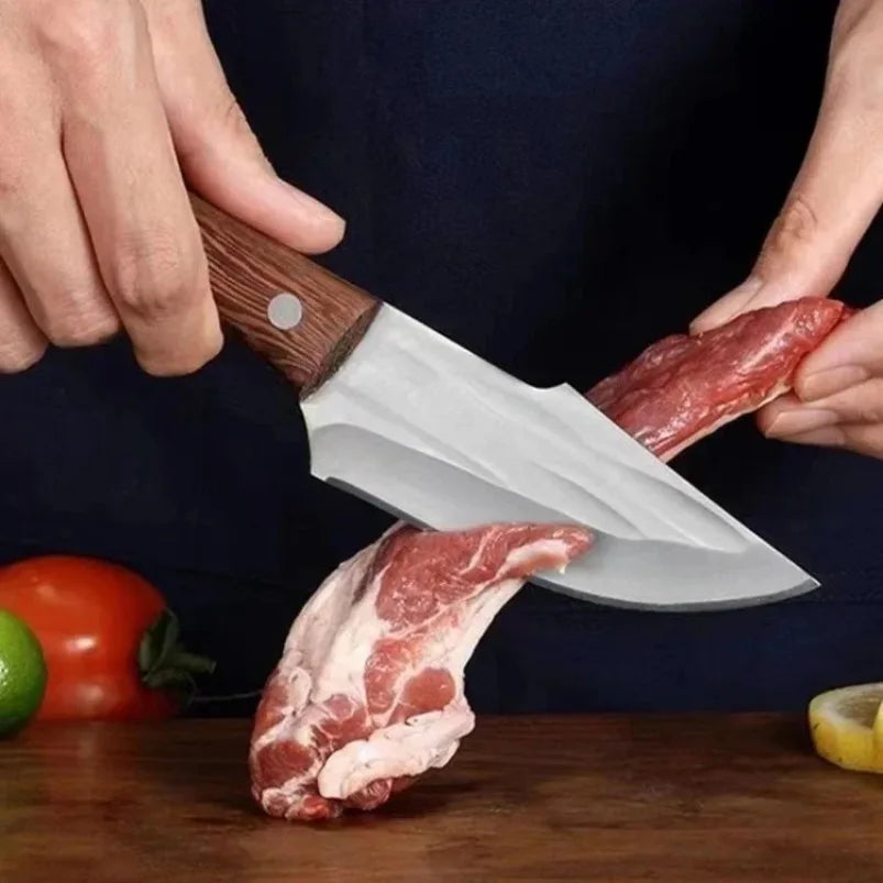 Utility Knife Butcher Boning Barbecue Knife Slicing Meat Fruit Chicken Steak Knife Wood Handle Kitchen Knives Chef Cooking Tools