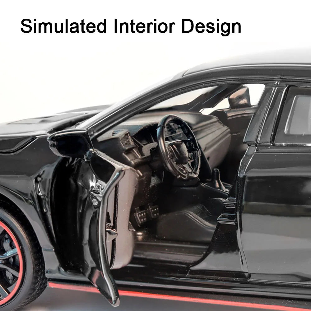 Honda CIVIC TYPE-R Alloy Car Diecast Toy with Sound & Lights for Kids & Collectors