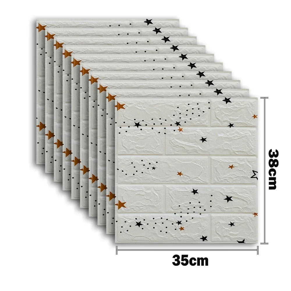 pcs Self Adhesive Decor D Foam Wall Stickers Pane Room Waterproof peel and stick Brick Wallpaper for Interior Decoration