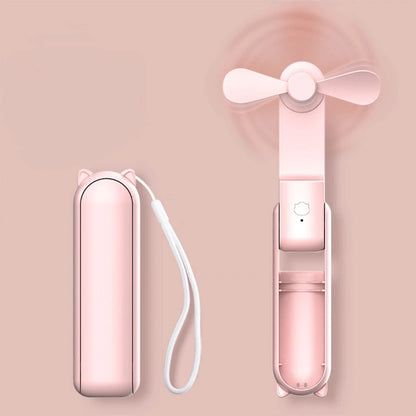 Portable Mini Handheld Fan – USB Rechargeable Folding Cooling Fan with Power Bank