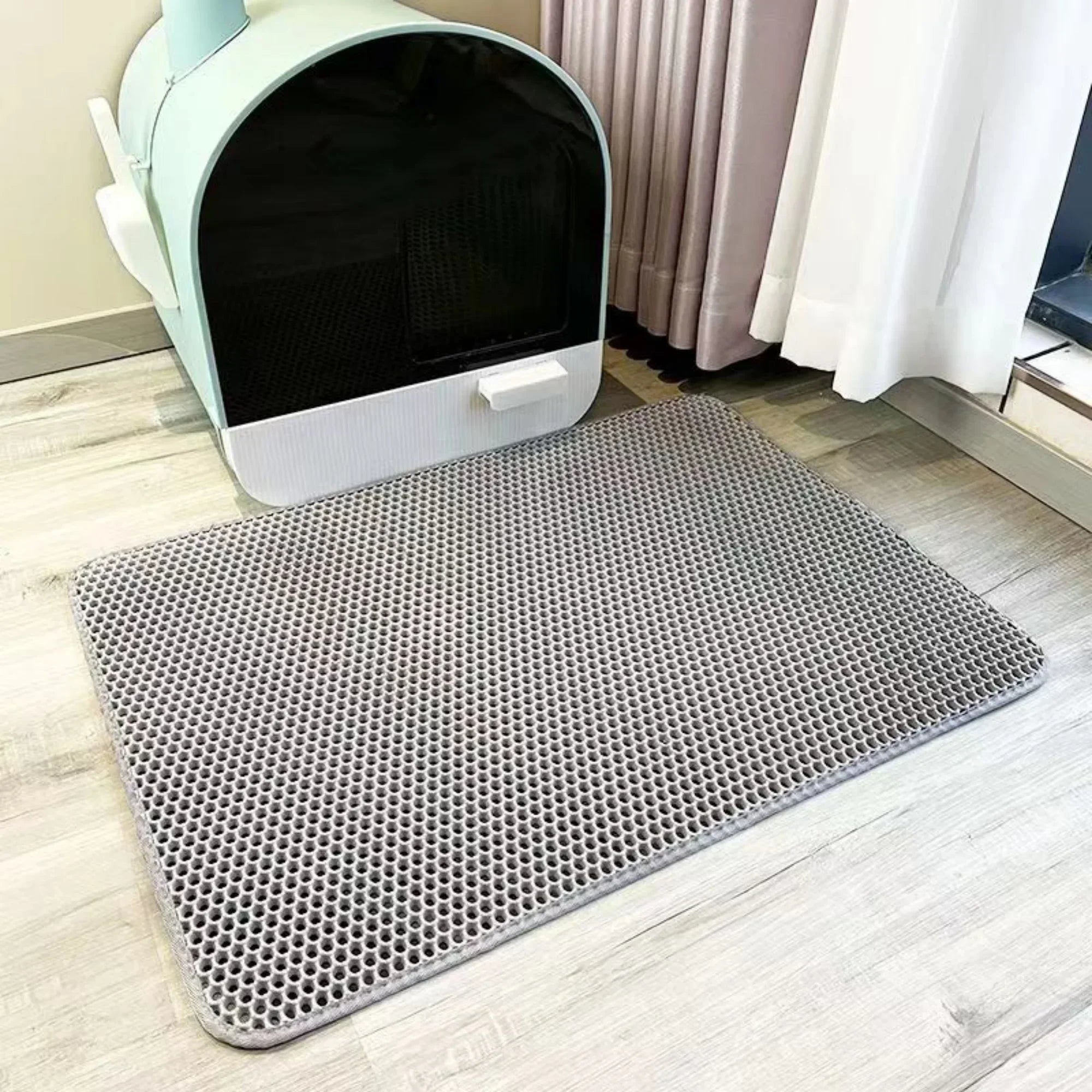 Extra Large Cat Litter Mat Heavy Duty Waterproof 2 Layer Non Slip Washable Pet Floor Protector Litter Box Sand Stopper - Zecs shopping