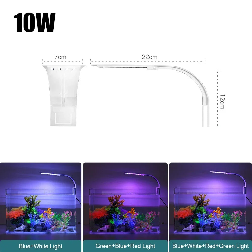 Super Slim LED Aquarium Light Lighting plants Grow Light 5W/10W/15W Aquatic Plant Lighting Waterproof Clip-on Lamp For Fish Tank - Zecs shopping