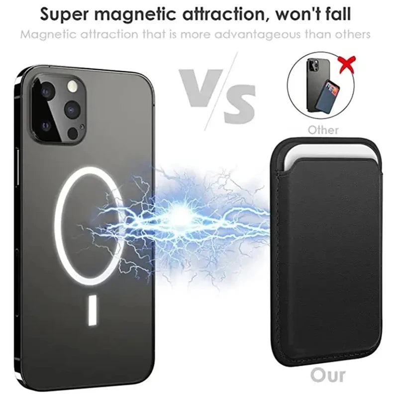 Leather Wallet Case For iPhone 15 Pro Max Magsafe Wallet Leather Compatible For iPhone 14 13 12 Card Holder with MagSafe Magnet - Zecs shopping