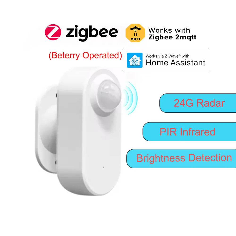 Smart Zigbee Human Presence Sensor G MmWave Radar PIRLuminance detection Use Battery Support Zigbeemqtt Home Assistant