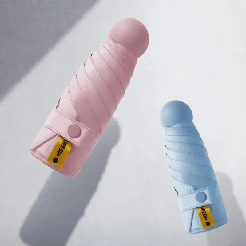 Womens Flat off Sun Protection Parasol Anti-UV Sunny And Rainy Dual-Use Pocket Umbrella Portable Sunshade Umbrella