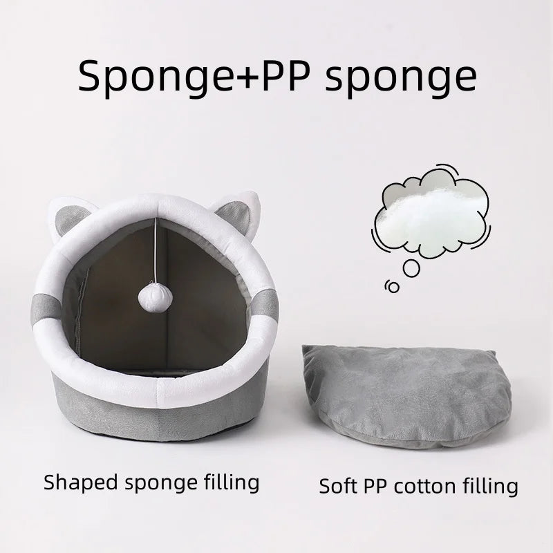 Cat Nest House for Cats Cave Cat Bed Kennel Cats Four Seasons Universal Semi-Closed Cute and Comfortable Cat Nest Kittens Cave