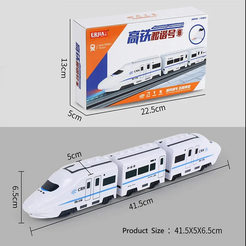Kids Diy Simulation High Speed Railway Train Toy Car Electric Sound Light Model Train Educational Toys For Boys Girls Gift Fun Gift for Kids & Family