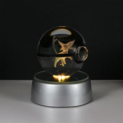 Pokemon 3D Crystal Ball LED Night Light – Pikachu, Gengar, Eevee & Mewtwo Collectible Lamp