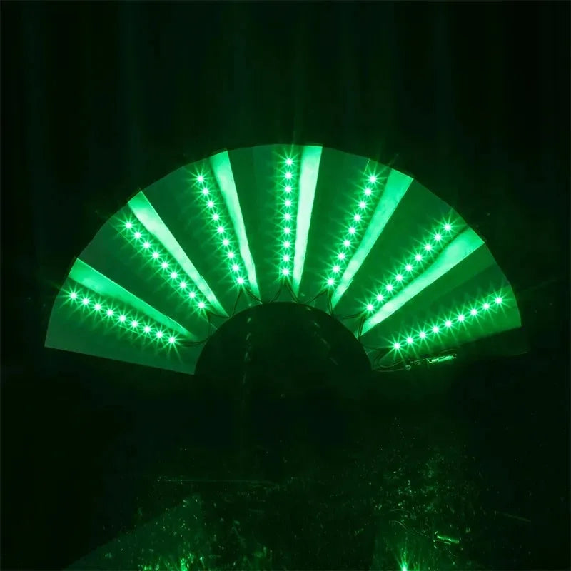 Glow Folding Led Fan Dancing Light Fan Night Show Halloween Christmas Rave Festival Accessories Glow In The Dark Party Supplies - Zecs shopping