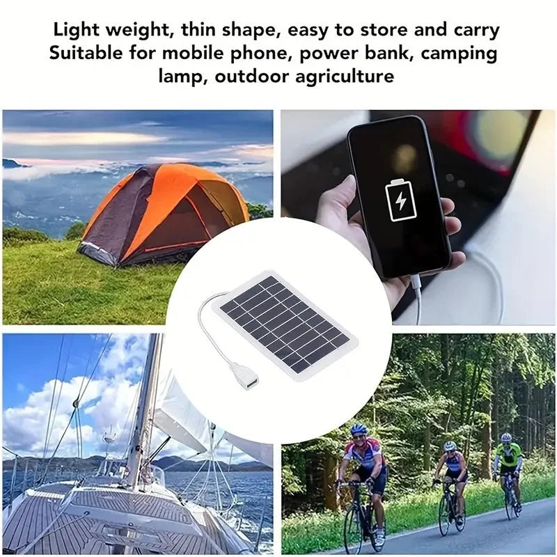 Solar Panel With USB Outdoor Hiking And Camping Portable Battery Mobile Phone Charging Bank Charging Panel
