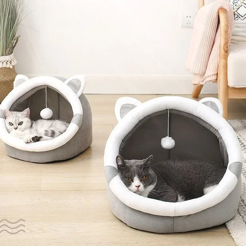 Cat Nest House for Cats Cave Cat Bed Kennel Cats Four Seasons Universal Semi-Closed Cute and Comfortable Cat Nest  Kittens Cave - Zecs shopping