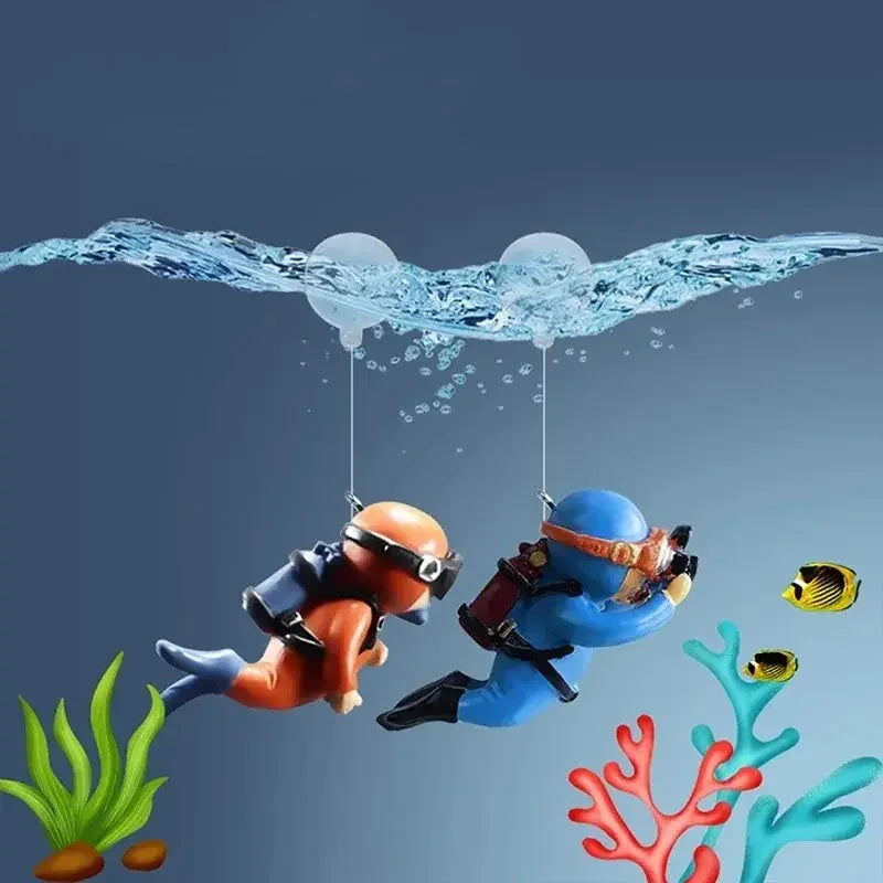 Fish Tank Diver Ornaments Landscape Decoration Aquarium Gifts Popular Floating, Hayao Miyazaki Blue Fatty with Ball and Line - Zecs shopping