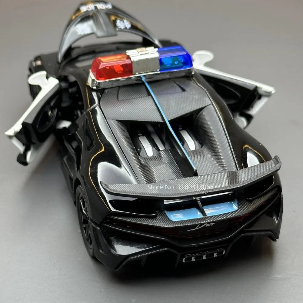 Bugatti Police Supercar 🚓💨 | Alloy Toy with Lights & Sound
