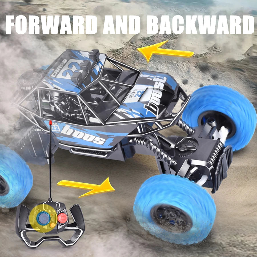 Remote Control Off-Road Car 🚙💡 Flashing Lights, Rubber Wheels – Perfect Christmas Gift for Kids 🎄