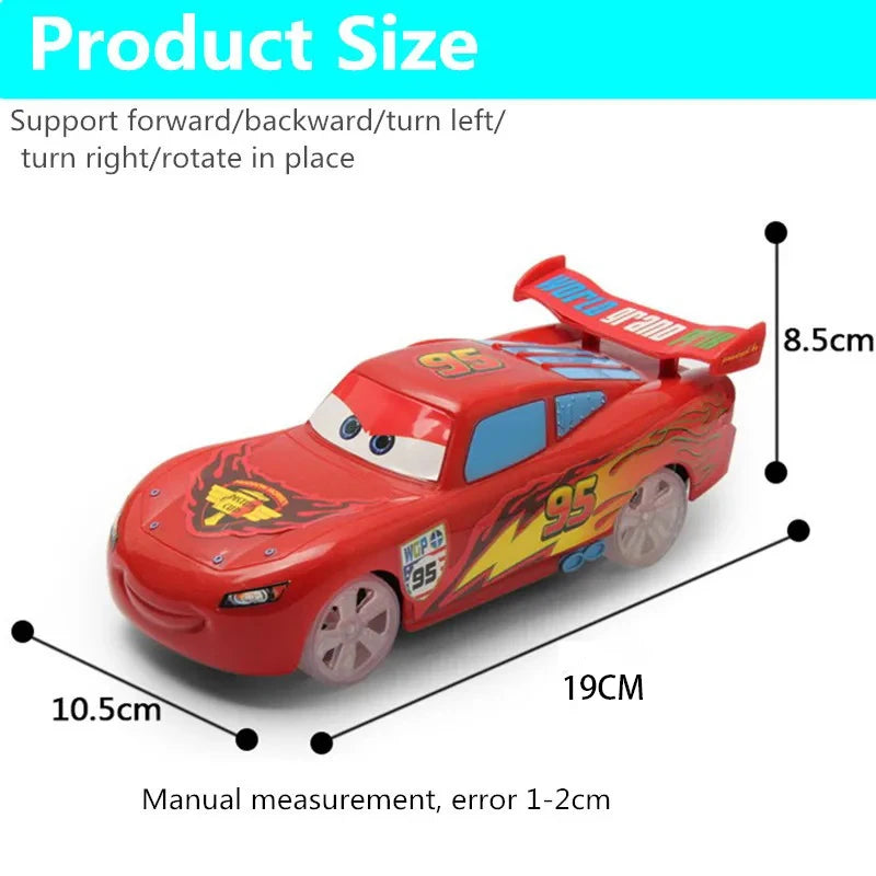 Anime Pixar Cars Electric Toy Car Lightning Mcqueen Spider Man Four Channel Remote Control Car Model Toys For Children Gift