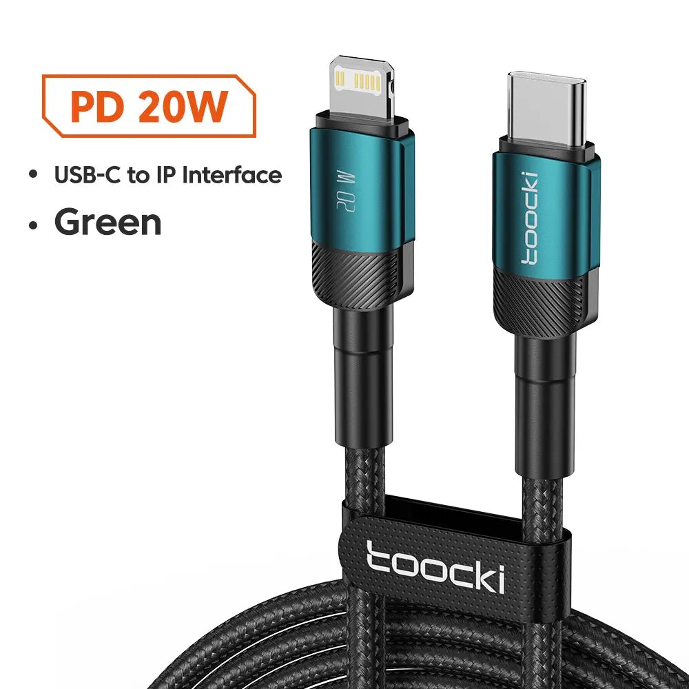 Toocki USB Type C Cable Fast Charging USB C Charger Cord For iPhone Huawei P P Realme Oppo Oneplus Power Bank