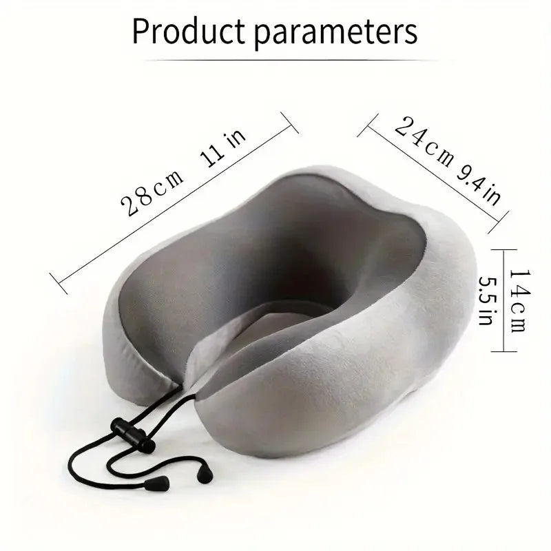 Ergonomic Memory Sponge U-shaped Travel Pillow - Adjustable, Double sided Neck Support Pad, Suitable for Comfortable Sleep on Pl - Zecs shopping