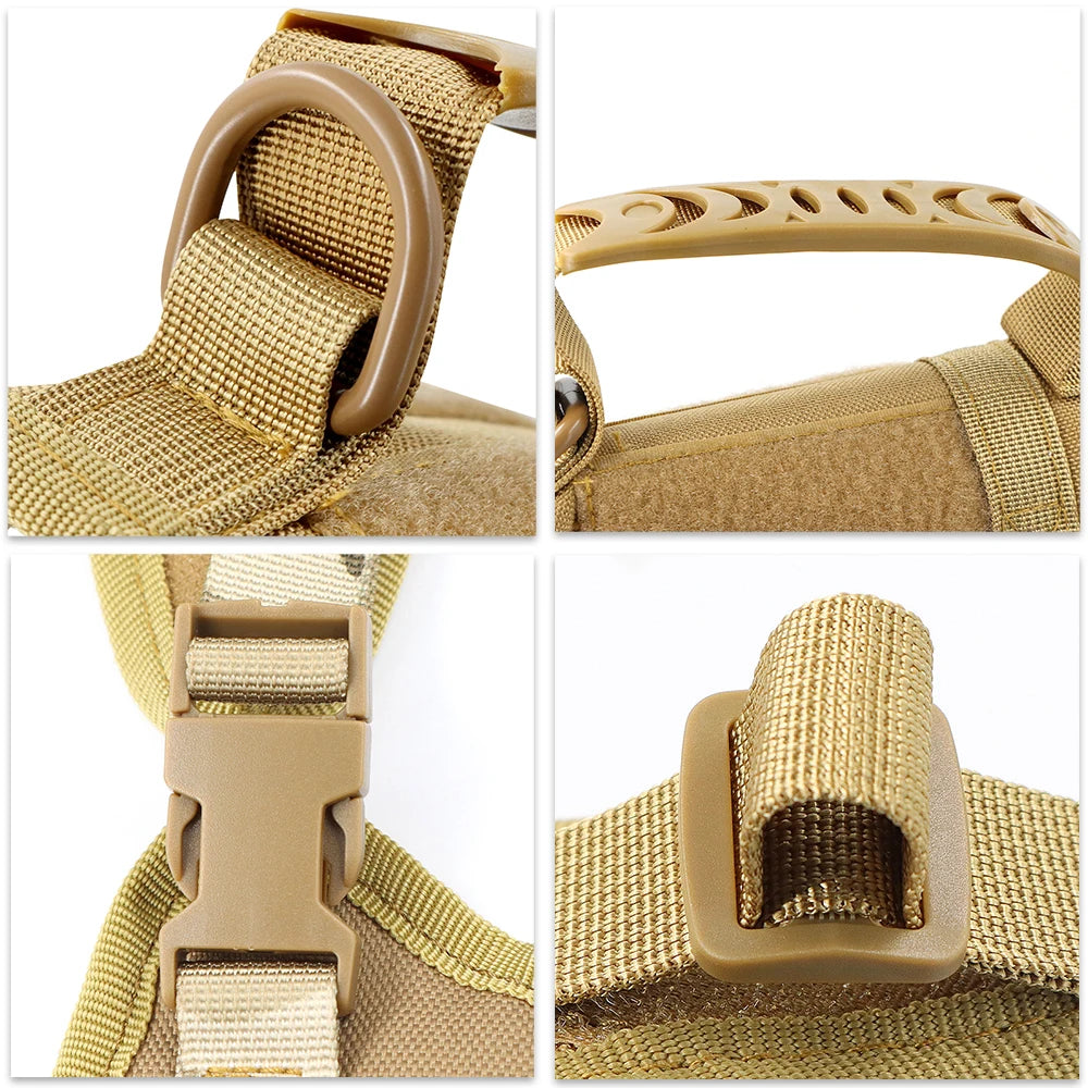 Tactical Puppy Harness Leash For Small Dogs Cats Adjustable Kitten Vest For Military Service Dog Working Training Walking - Zecs shopping