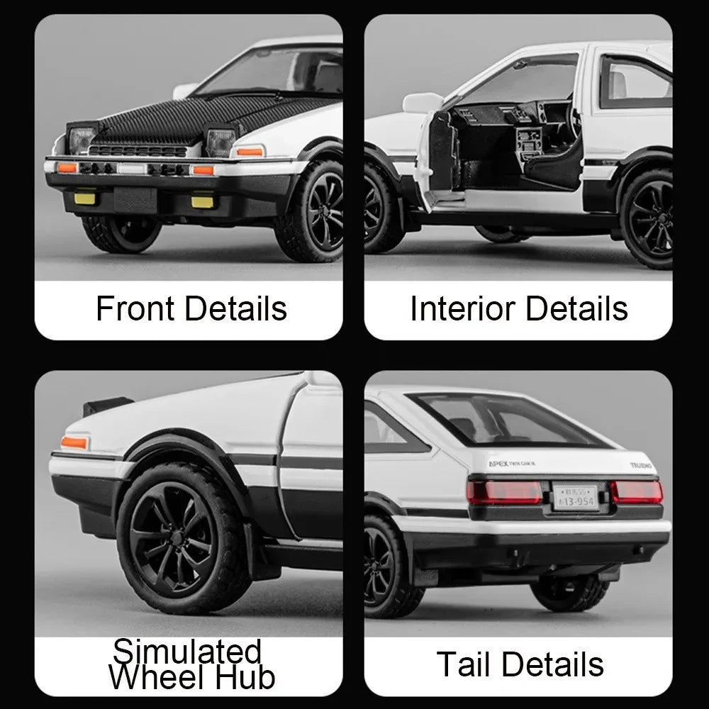 Initial D AE Alloy Car Pull-Back Diecast Model Toy for Kids & Collectors