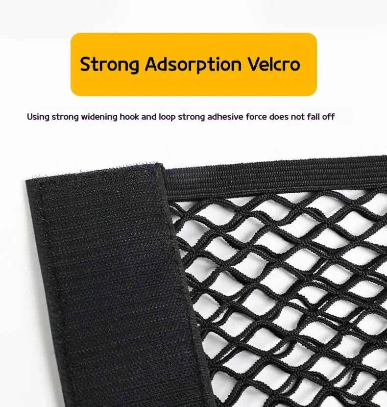 Luggage Storages Car Trunk Storage Bag Double Stretch Velcro Car Storage Net Bag Mesh Storages Net Bag Car Net - Zecs shopping