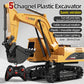 Alloy RC Excavator Toy – Remote Control Construction Vehicle with Lights and Sound