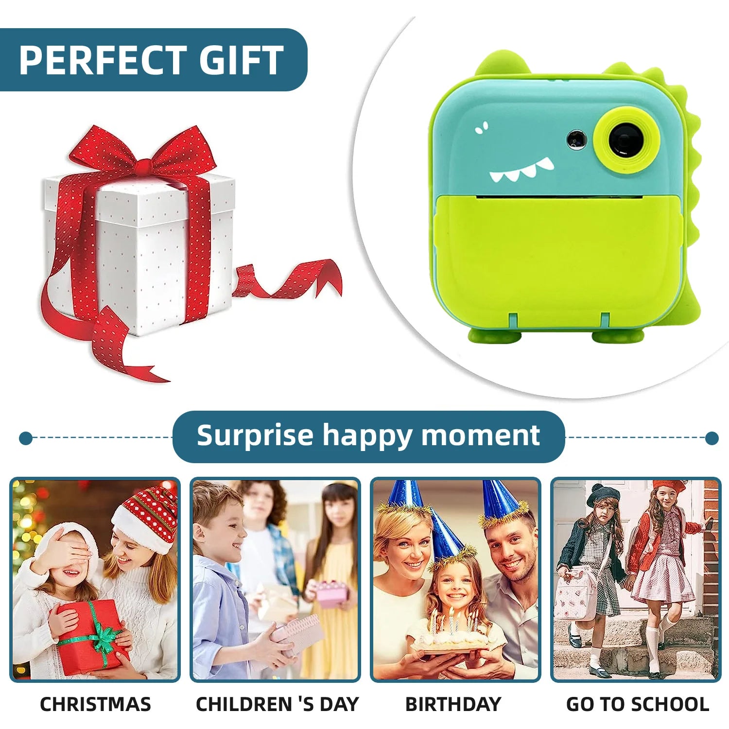 Kids Instant Print Camera Fun Thermal Photo & Video Toy Camera Perfect Gift for Boys Girls & Family Moments