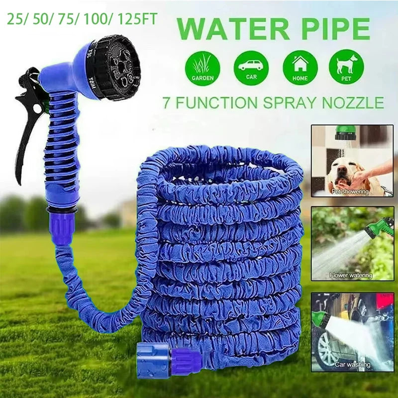 Water Spraying Functions Expandable Magic Hose High-Pressure Car Wash Water Gun Home Garden Watering Hose pet cat dog shower