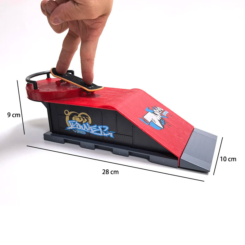 Finger Skatepark Set Professional Tech Practice Deck Platform Stunt Finger Skateboard Diy Assemble Ramp Park Kits Toys