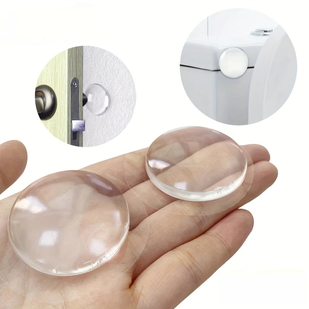 pcs Door Handle Bumper Pad Self Adhesive Transparent Silicone Wall Protector Anti Bump Washable Reusable Round Door Stopper