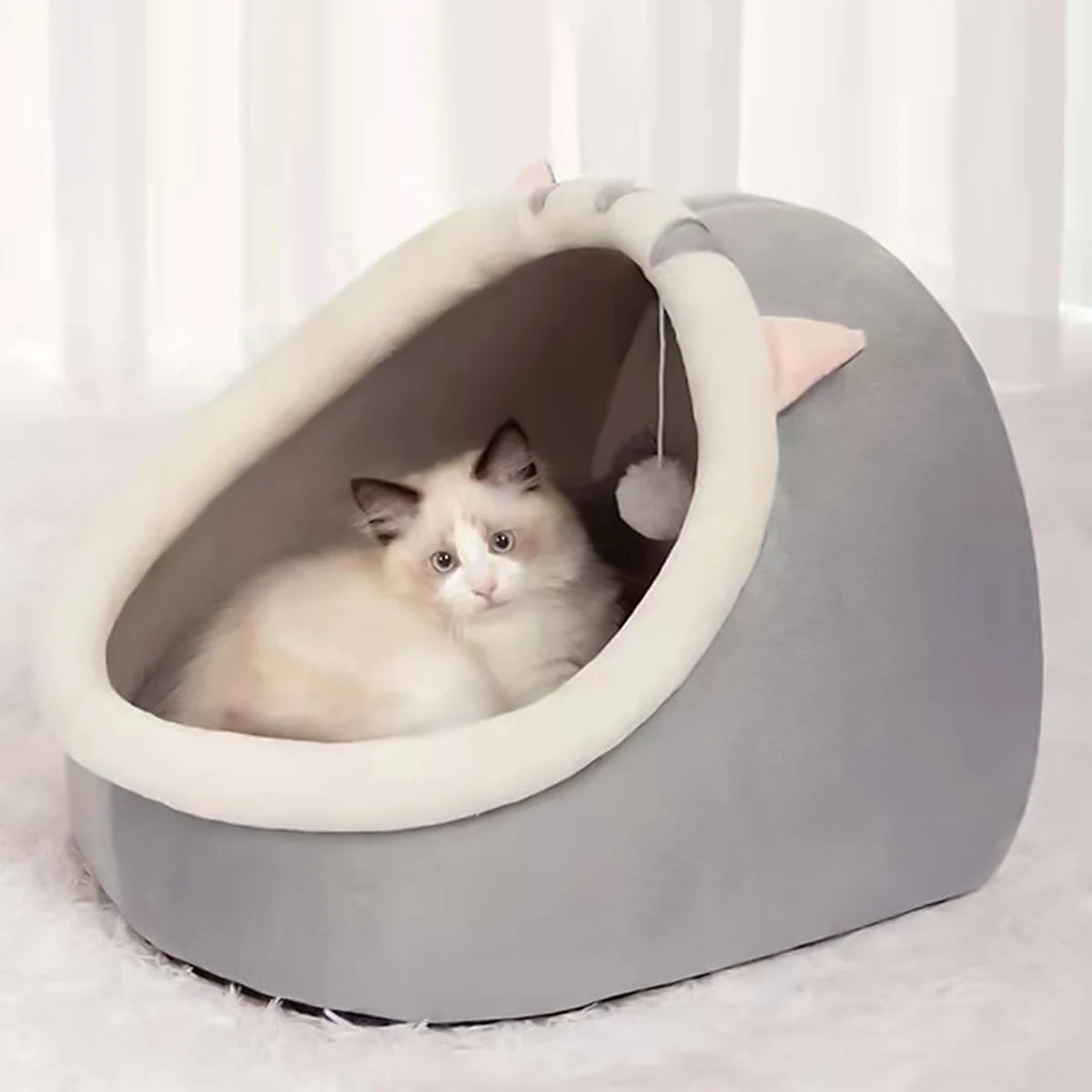 1PC Four Seasons Universal Semi-Closed Cute Comfortable Cat Nest Bed Warm Pet Nest - Zecs shopping