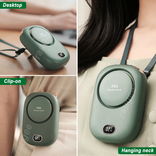 Portable Waist Clip Fan – USB Rechargeable Hands-Free Neck & Waist Cooling Fan