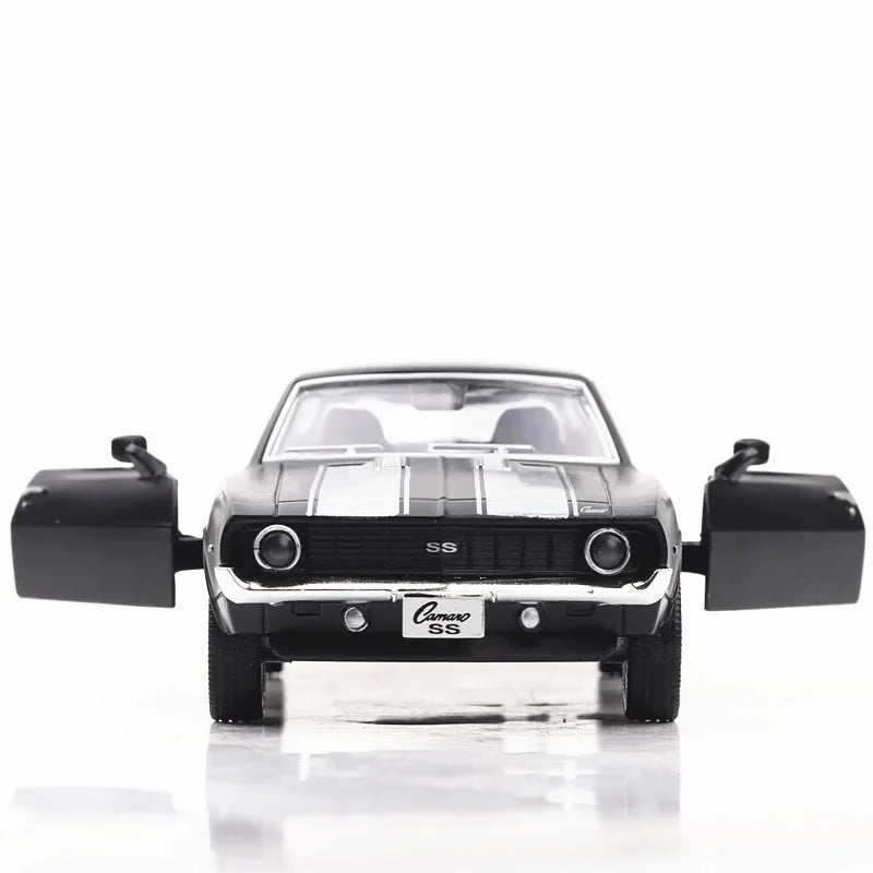 USA Vintage Alloy Car Matte Black Diecast Collectible Toy